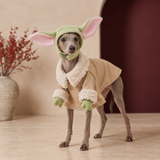 Italian Greyhound wearing Green Alien Dog Costume in Green
