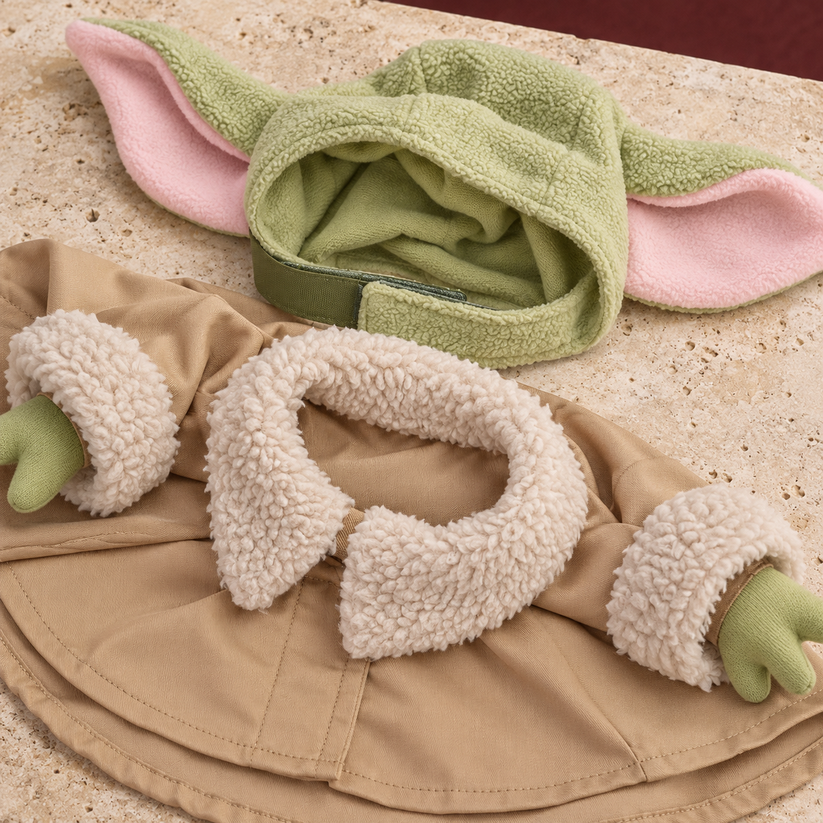 Green Alien Dog Costume in Green — close-up detail