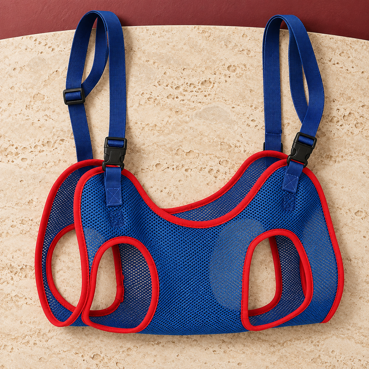 Adjustable Mesh Dog Grooming Hammock in Navy — product view