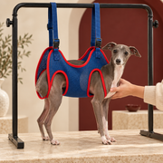 Italian Greyhound using Adjustable Mesh Dog Grooming Hammock
