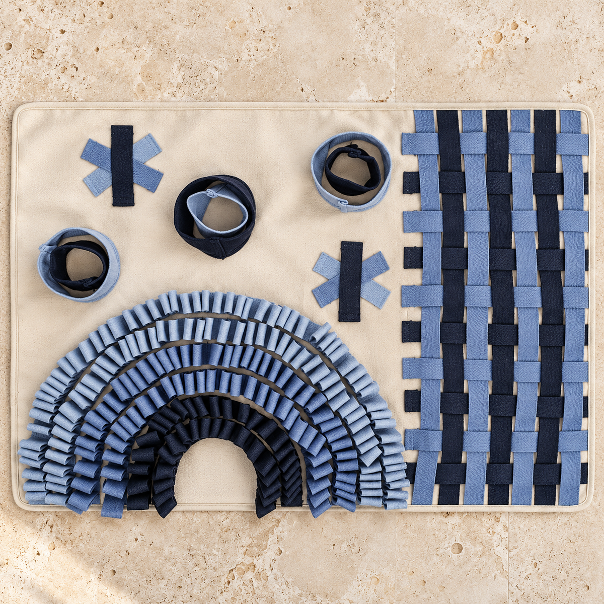 Blue archway dog snuffle mat