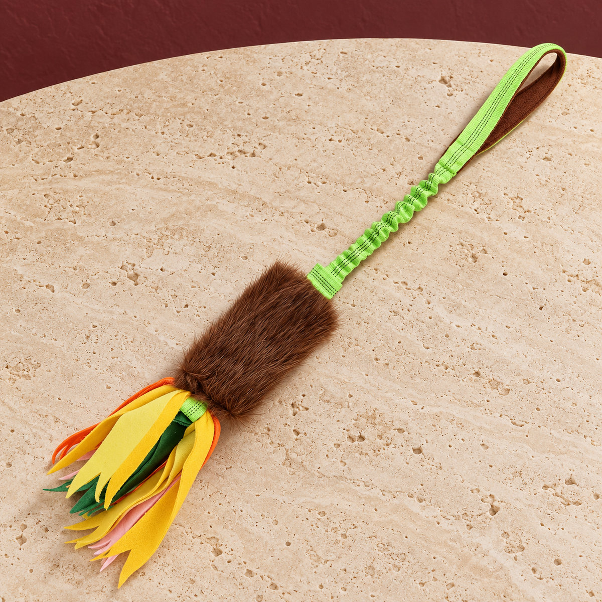 Textured Handle Dog Tug Toy in Orange — product view