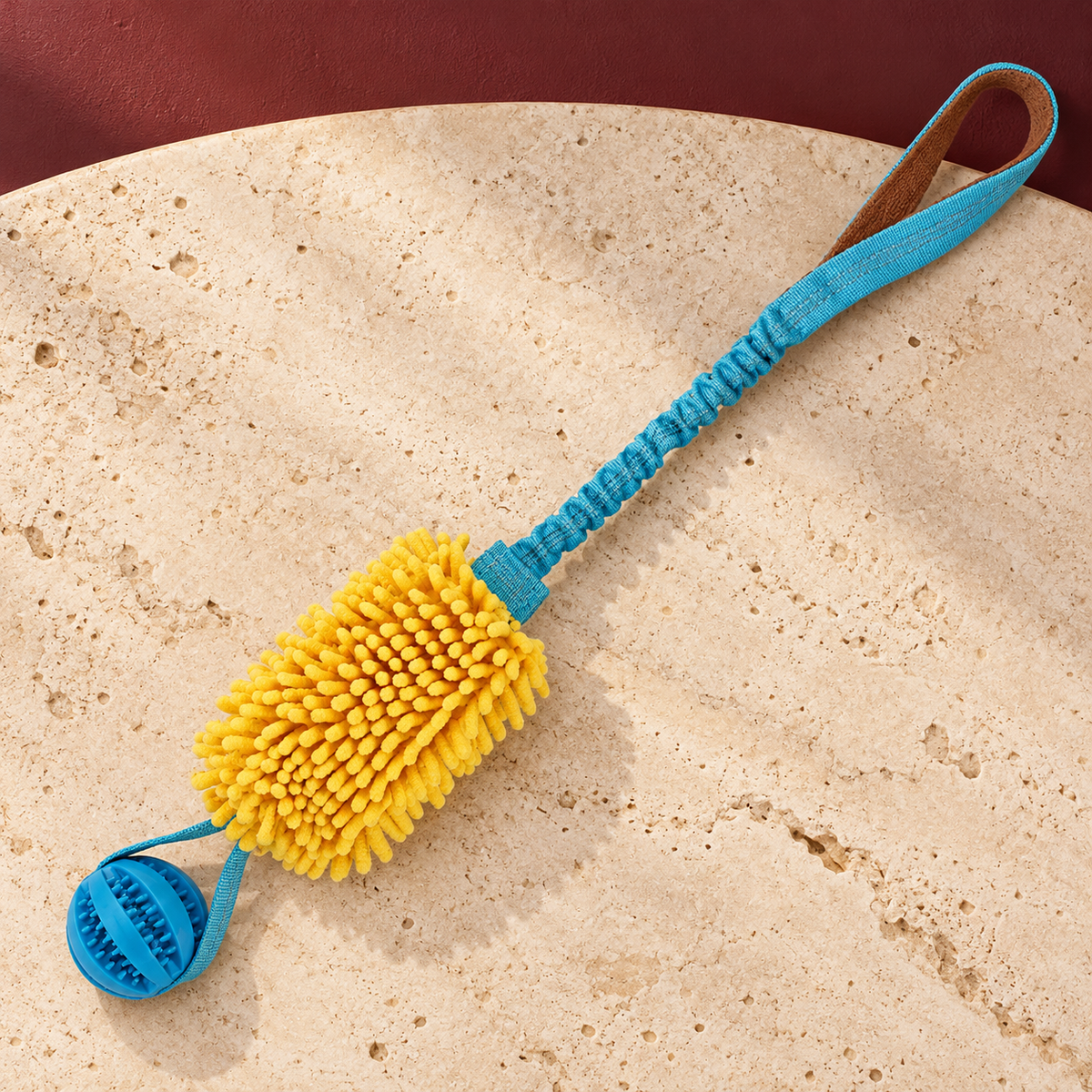 Textured Handle Dog Tug Toy in Blue — product view