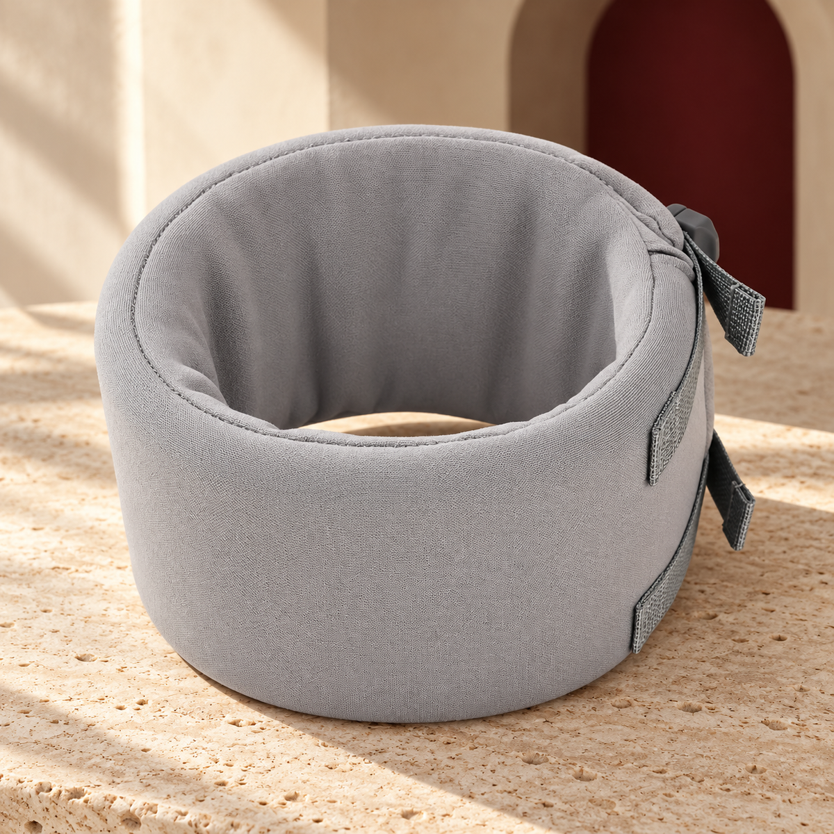 Gray soft padded dog neck collar