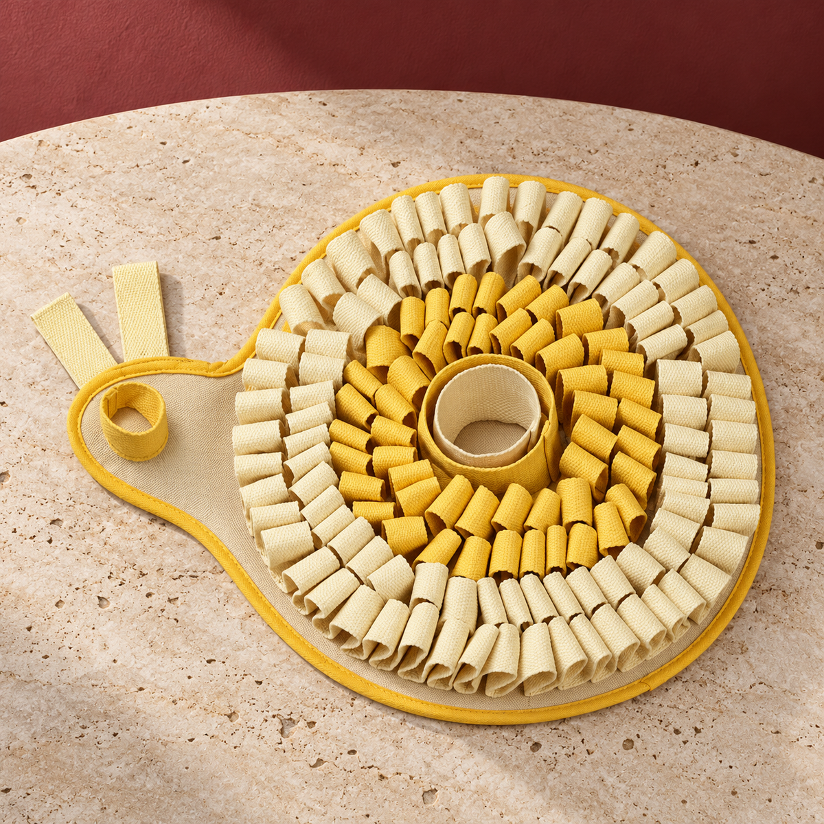 Snail Shape Dog Snuffle Mat in Yellow — product view