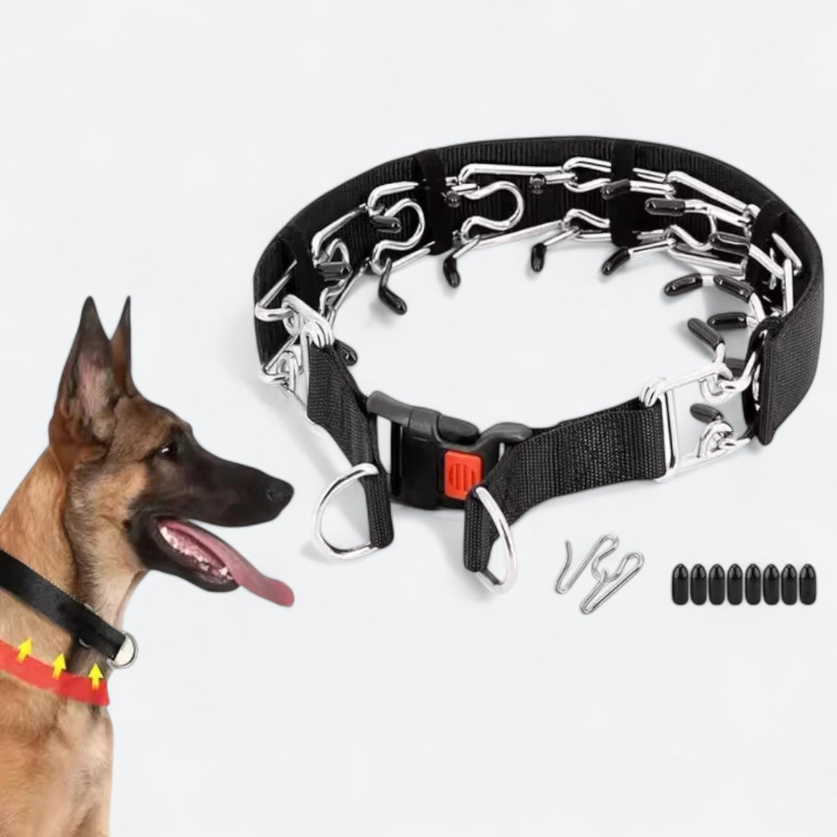 Adjustable prong dog training collar