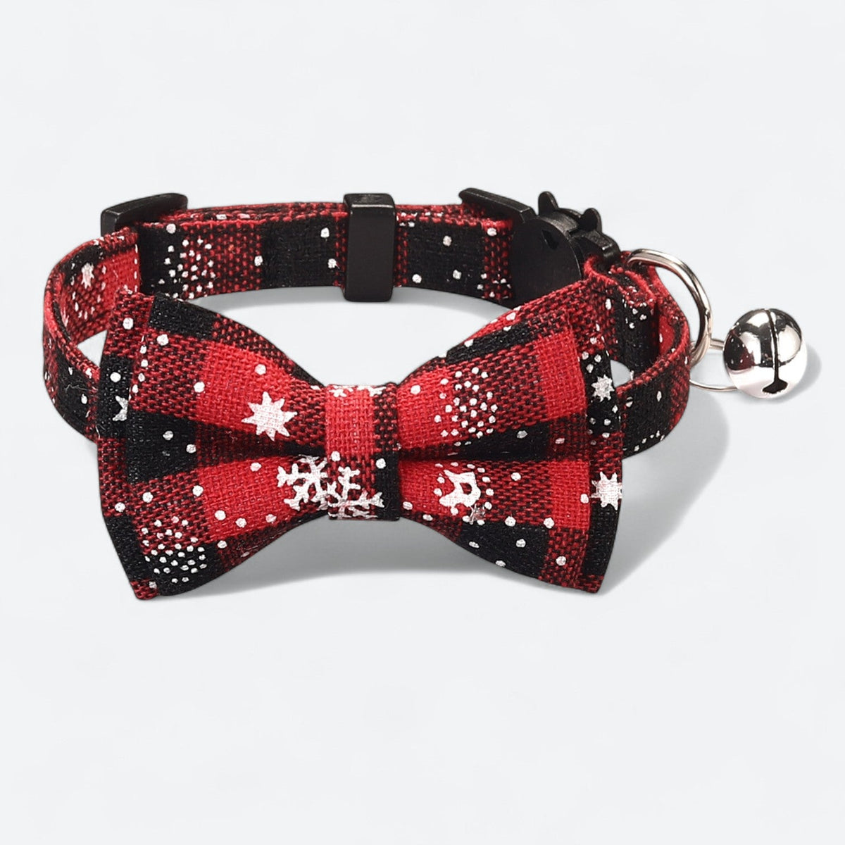 Snowflake holiday dog collar with bell