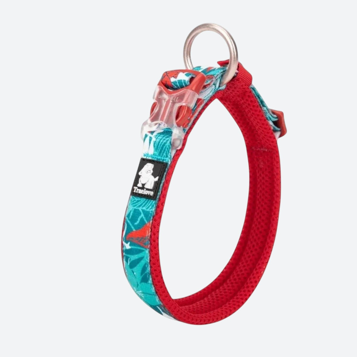 Cotton padded floral dog collar