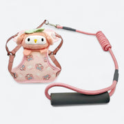 Cute cartoon dog harness and leash set