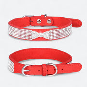 Luxury bow dog collar and leash set