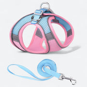 Mesh reflective dog harness and leash set