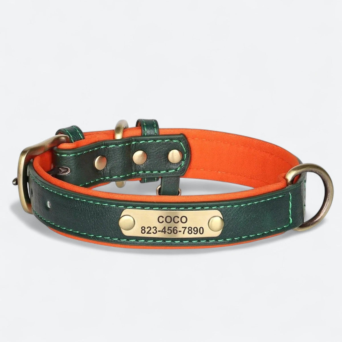 PU leather engraved dog collar