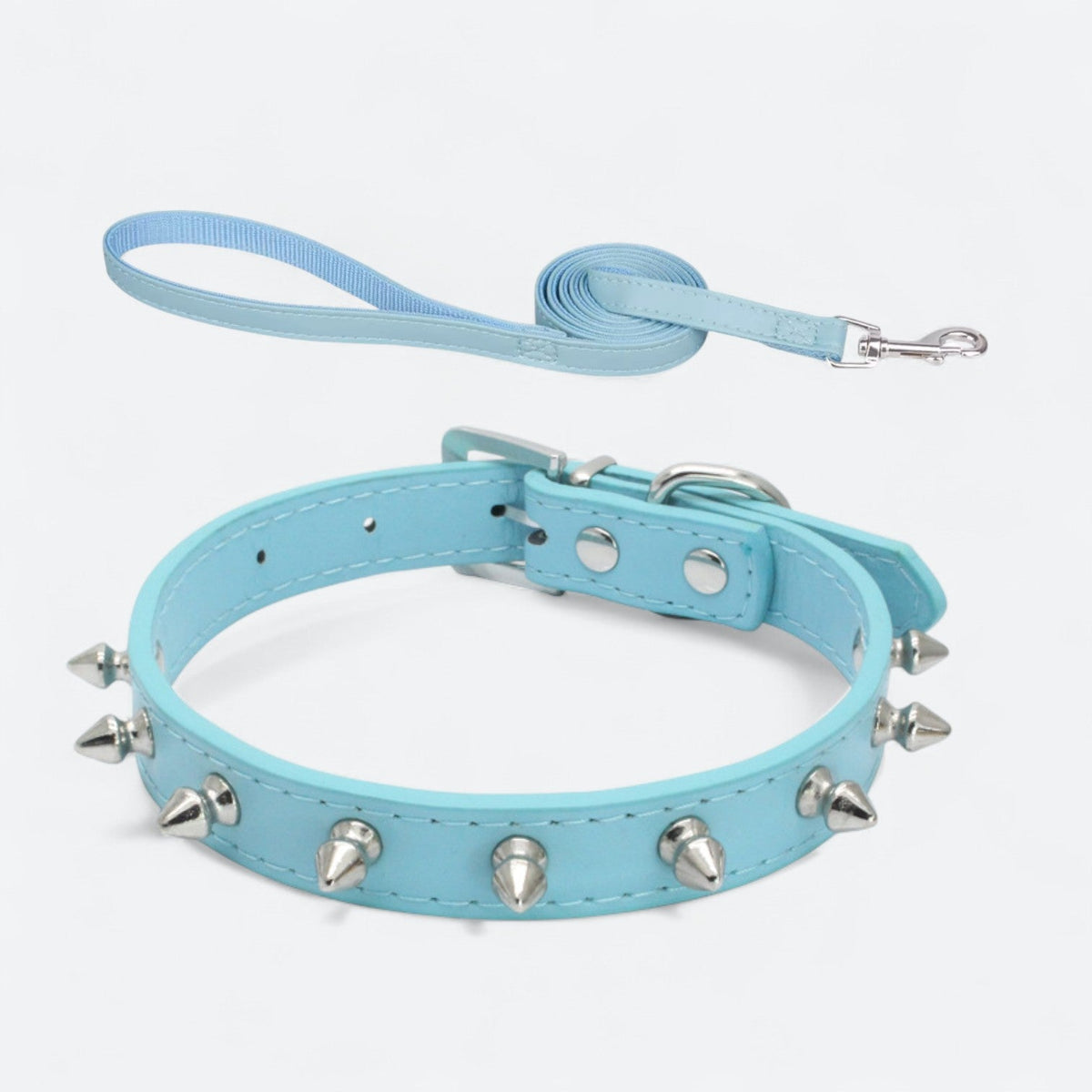 Punk style dog collar and leash set
