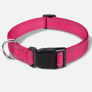 Reflective adjustable nylon dog collar