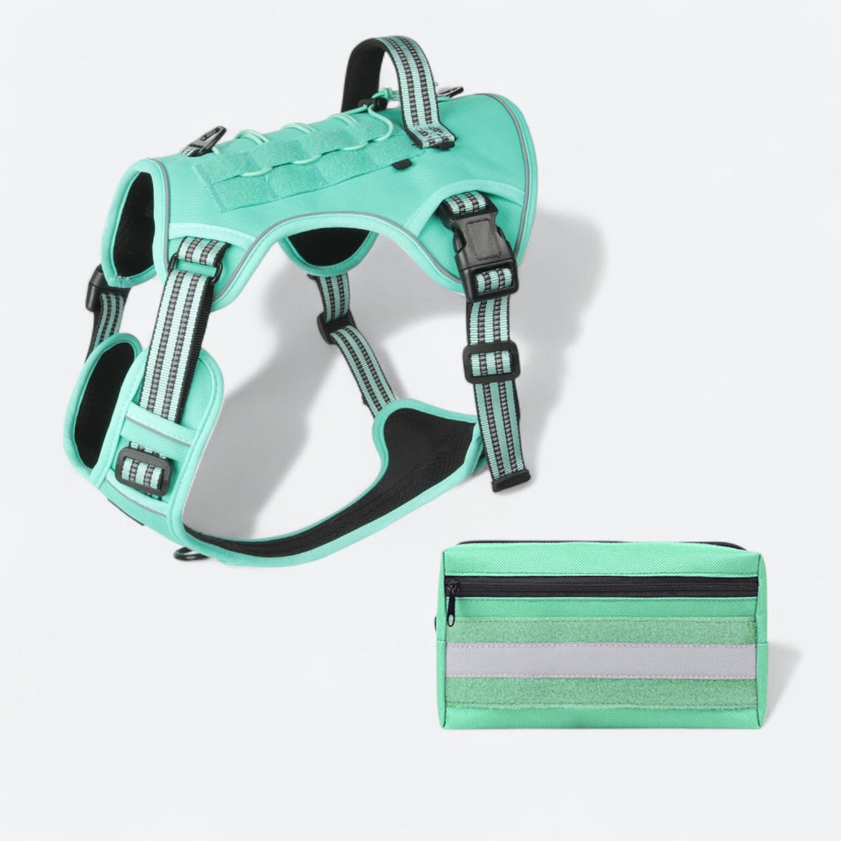 Reflective dog harness set