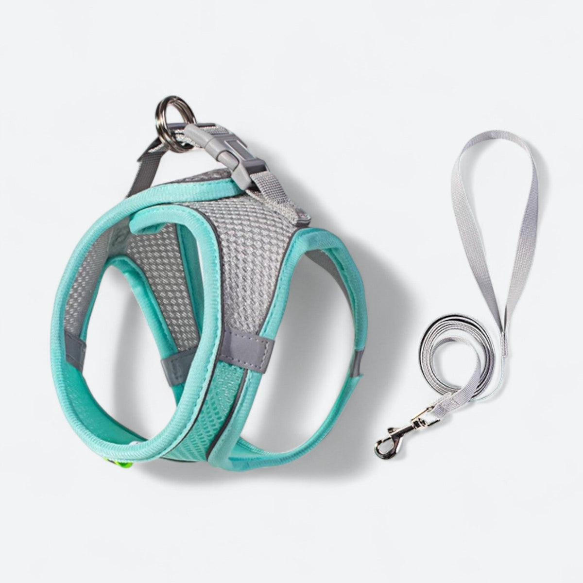 Reflective mesh dog harness and leash set