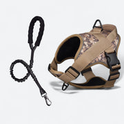 Reflective tactical dog harness and leash set