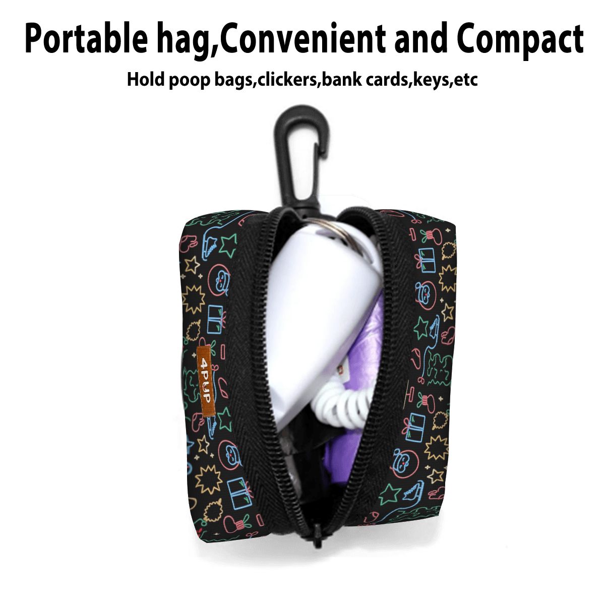 Snoopy poop bag holder for dog