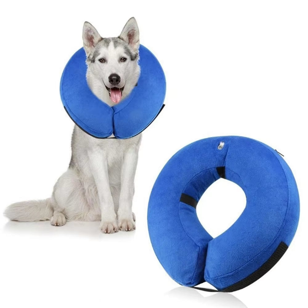 Soft inflatable recovery dog collar