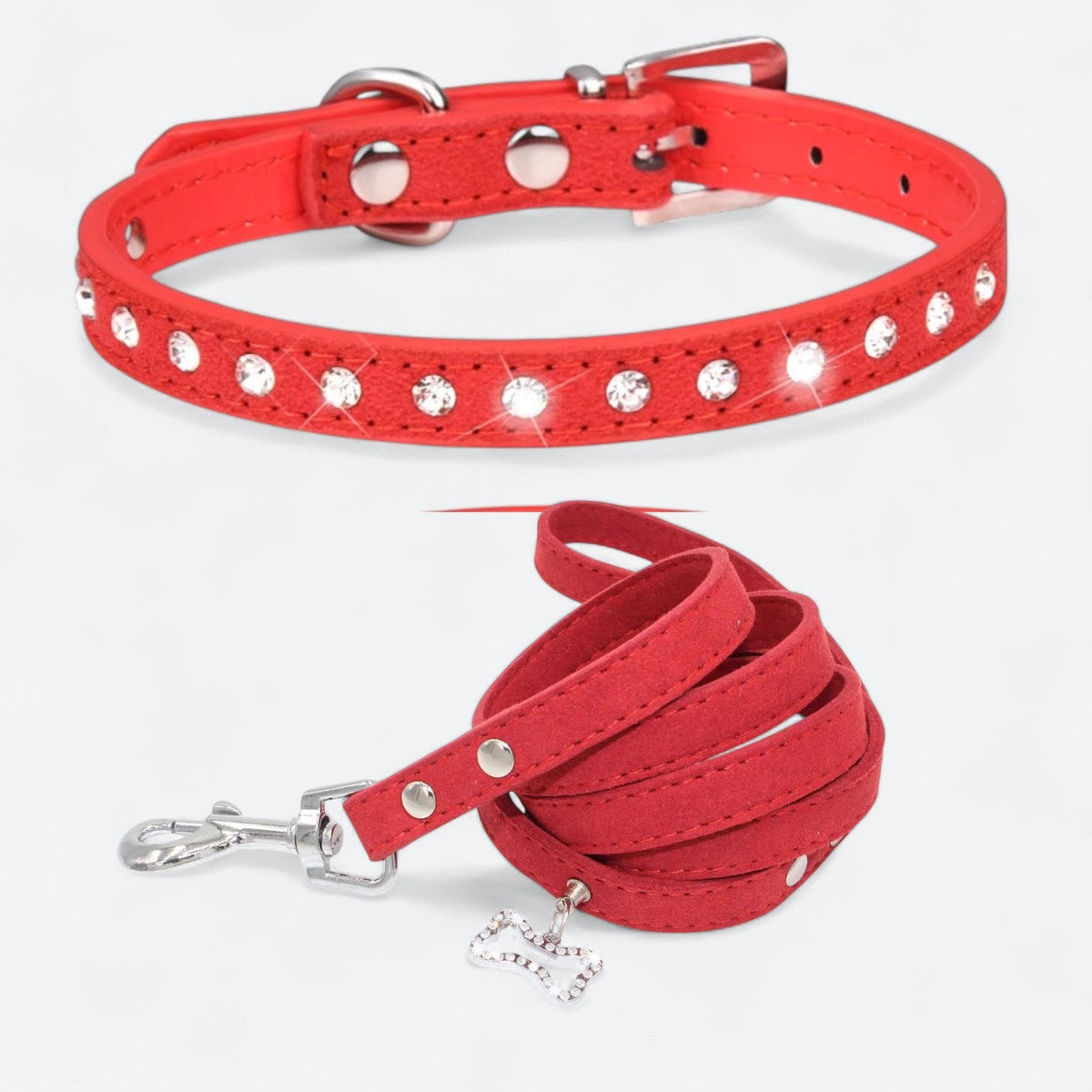 Sparkle dog collar and leash set