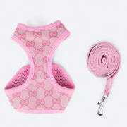 Stylish mesh dog harness set