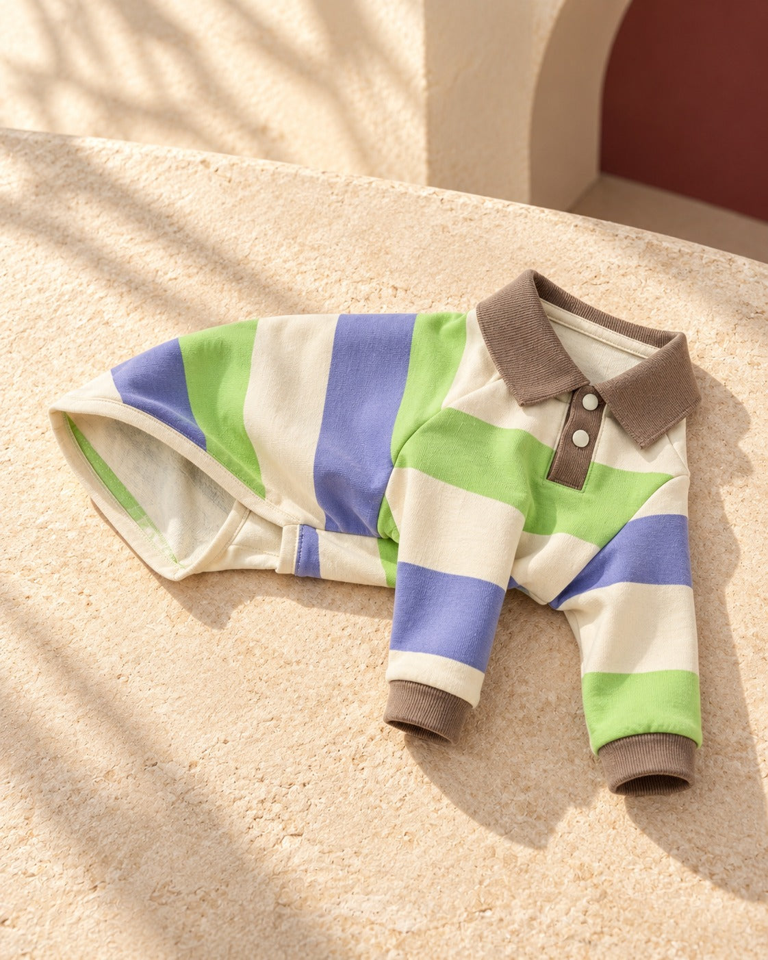 Colourblock Stripe Cotton Iggy Polo, garment detail