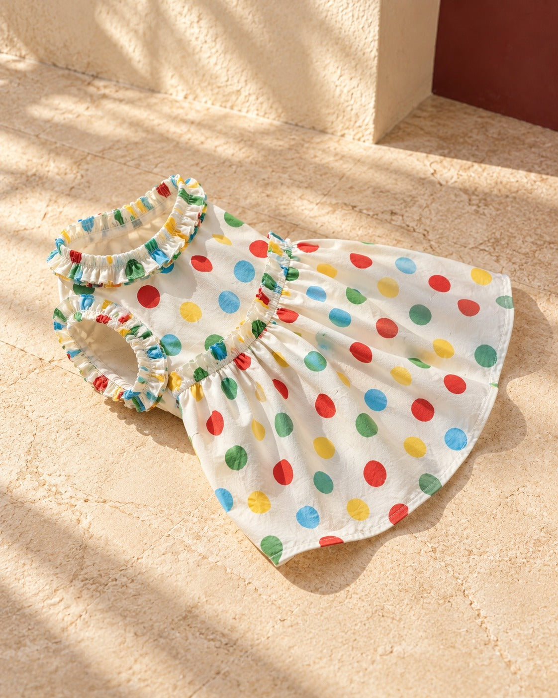 Colourful Dot Cotton Iggy Dress, garment detail