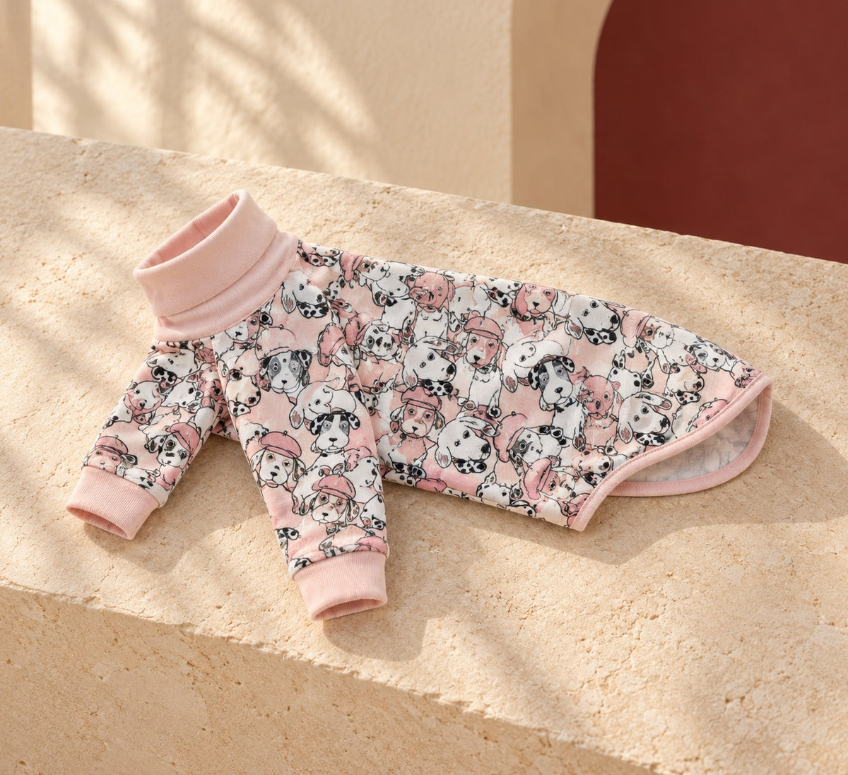 Contrast-Sleeve Cotton Iggy Shirt in Pink, garment detail
