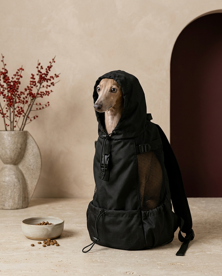 Italian Greyhound in the Iggy Grey safe comfy travel backpack carrier