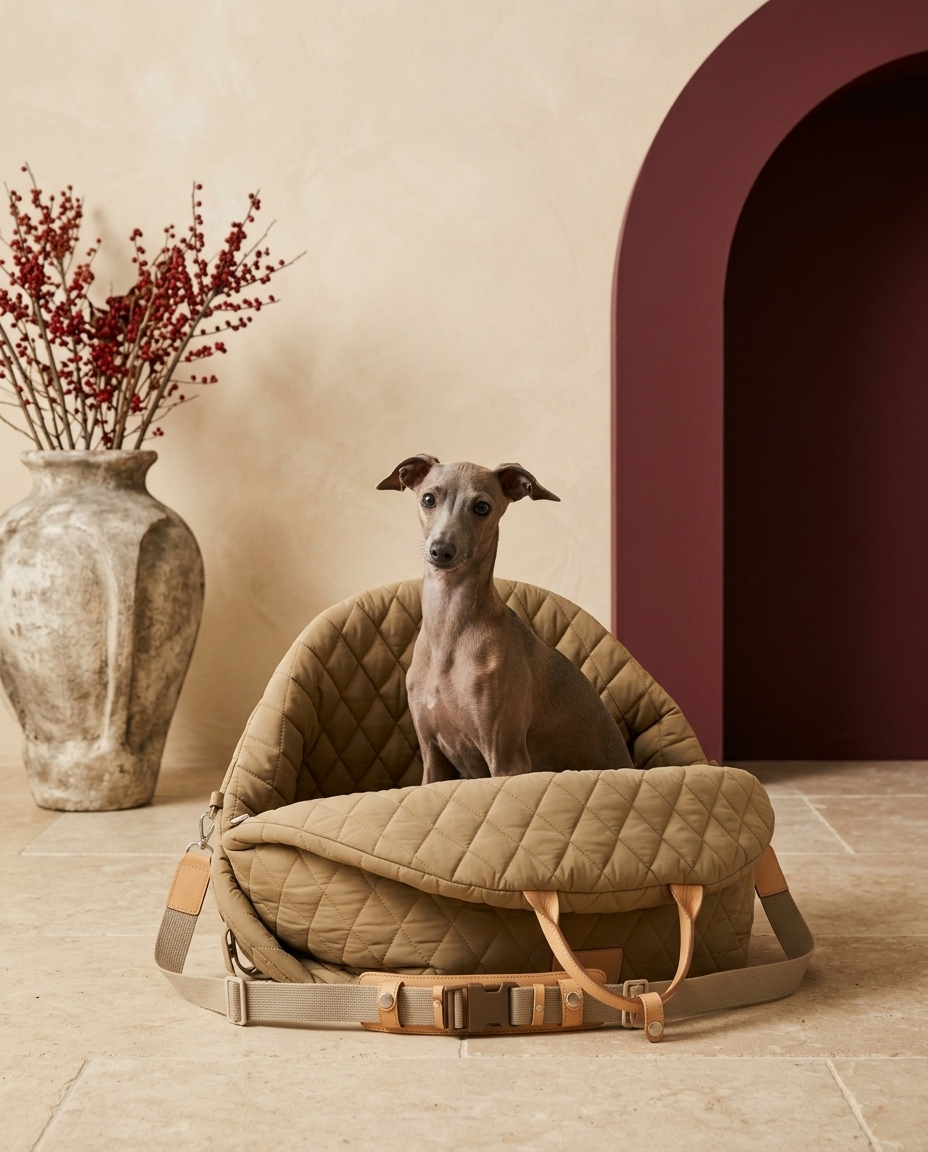 Italian Greyhound in the Iggy Grey foldable carrier bag