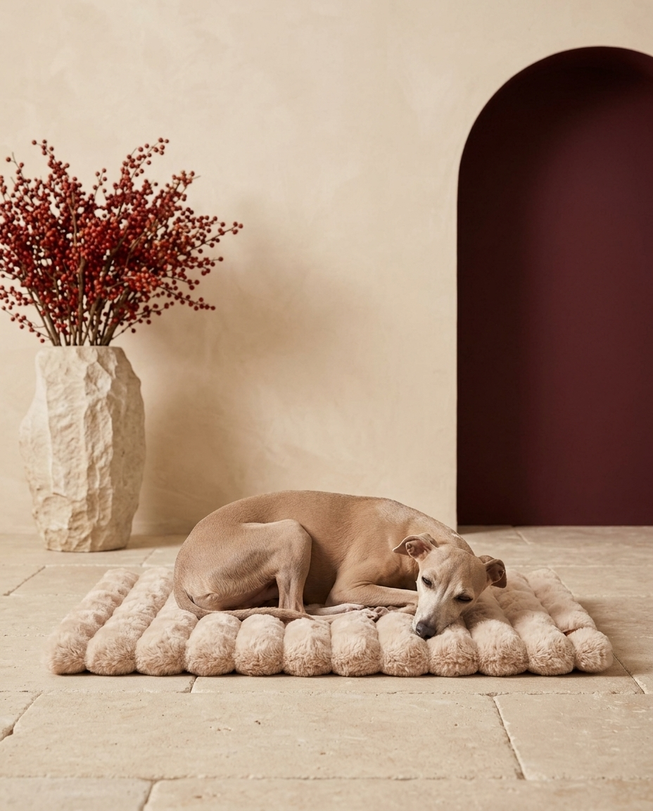 Italian Greyhound in the Iggy Grey double-sided sleeping bed