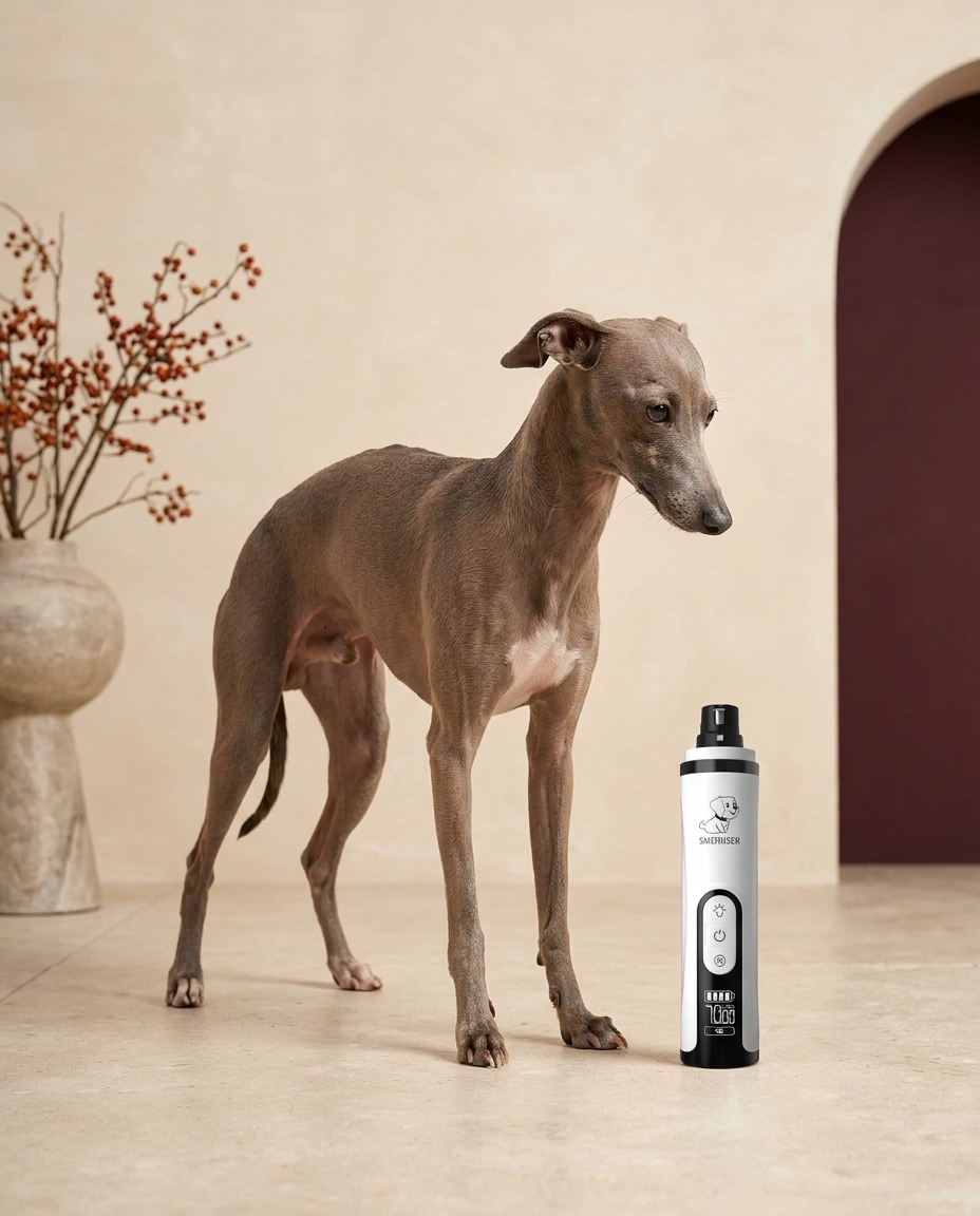 Italian Greyhound with the Iggy Grey electric nail trimmer