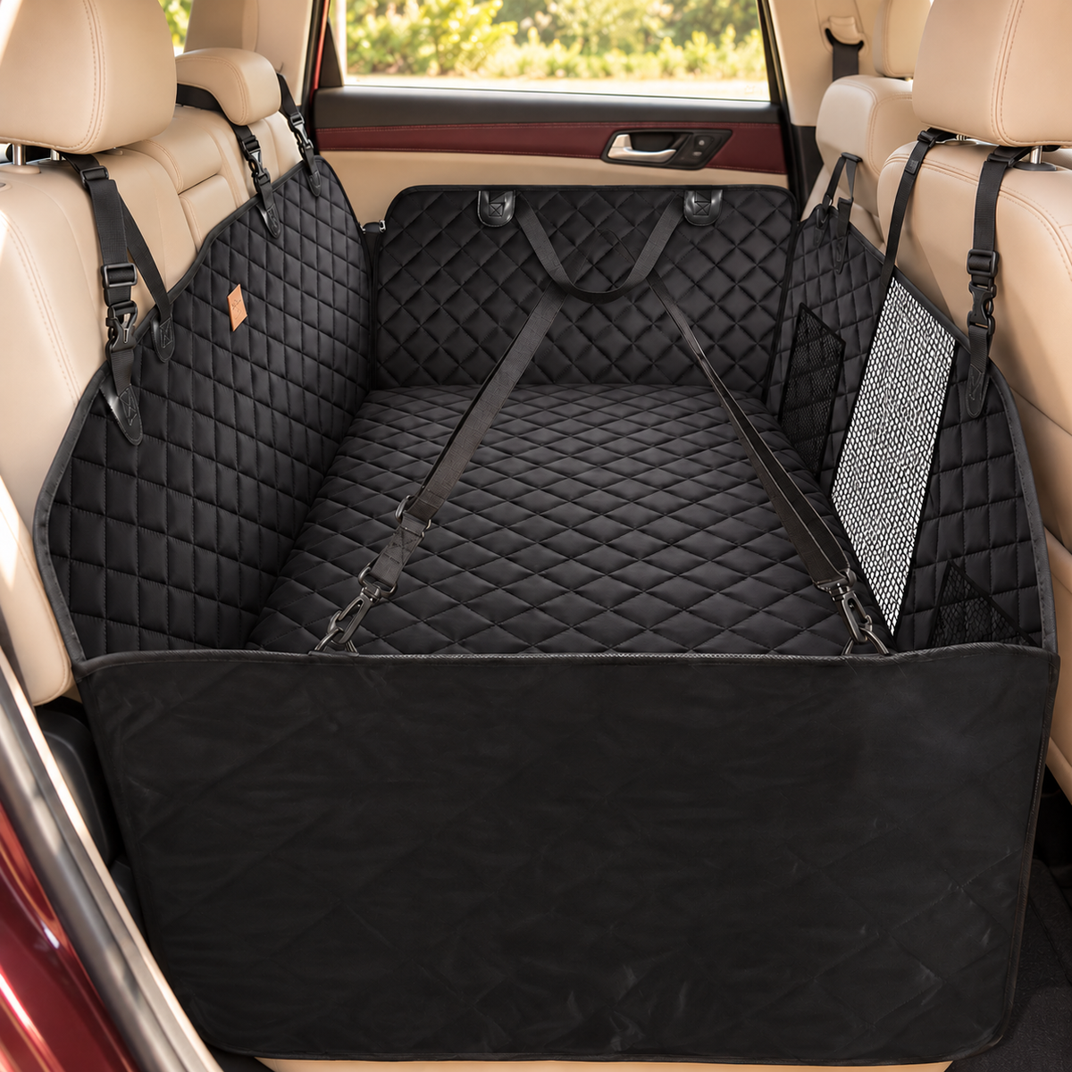 Inflatable Dog Car Seat Cushion Cover — Black product view