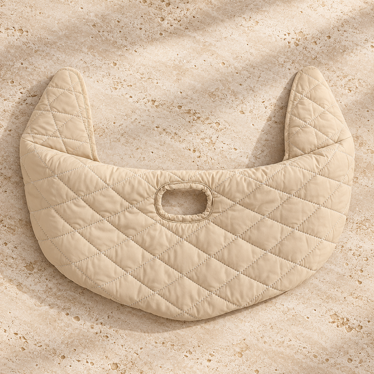 Quilted Dog Stroller Front Wrap — Beige product view