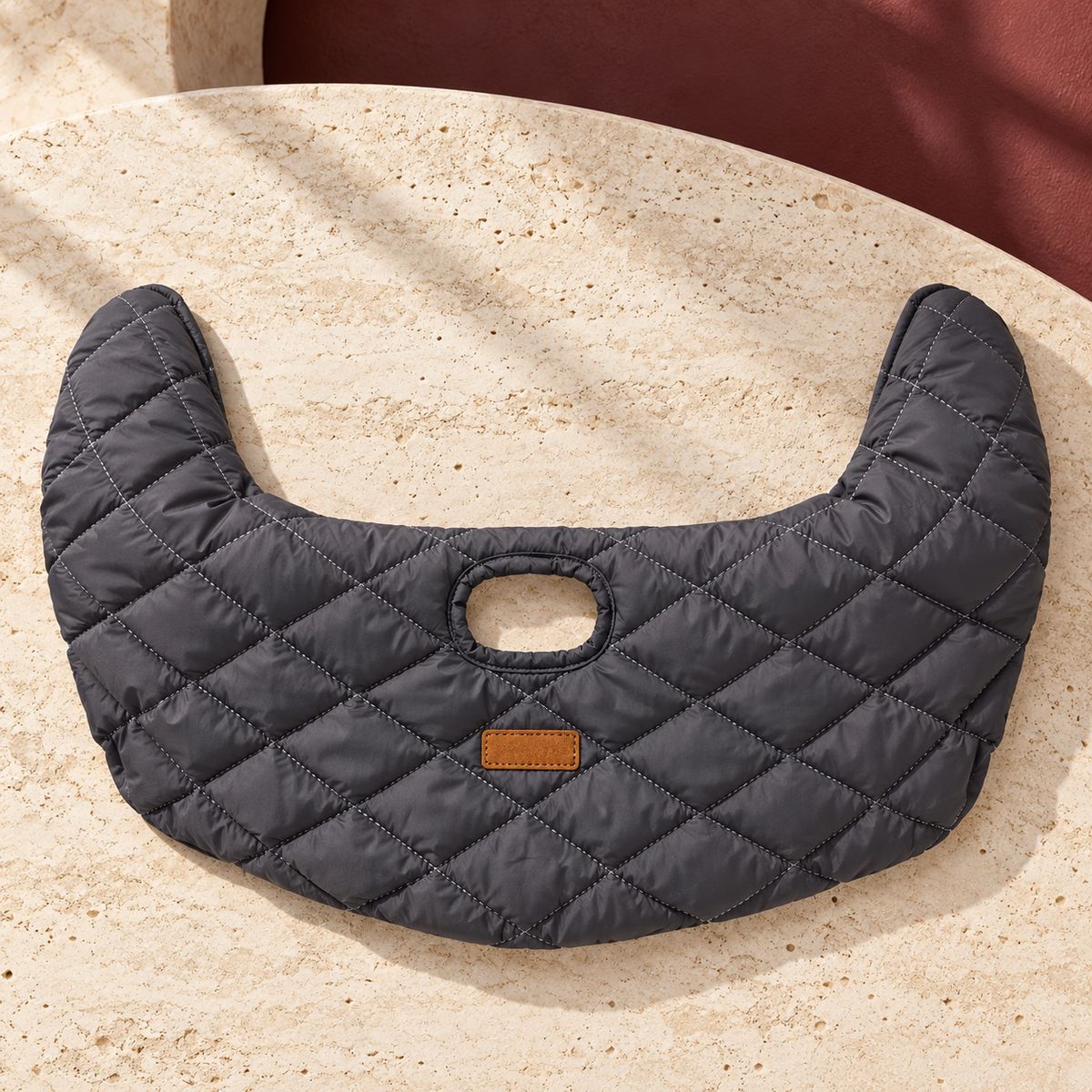 Quilted Dog Stroller Front Wrap — Gray product view