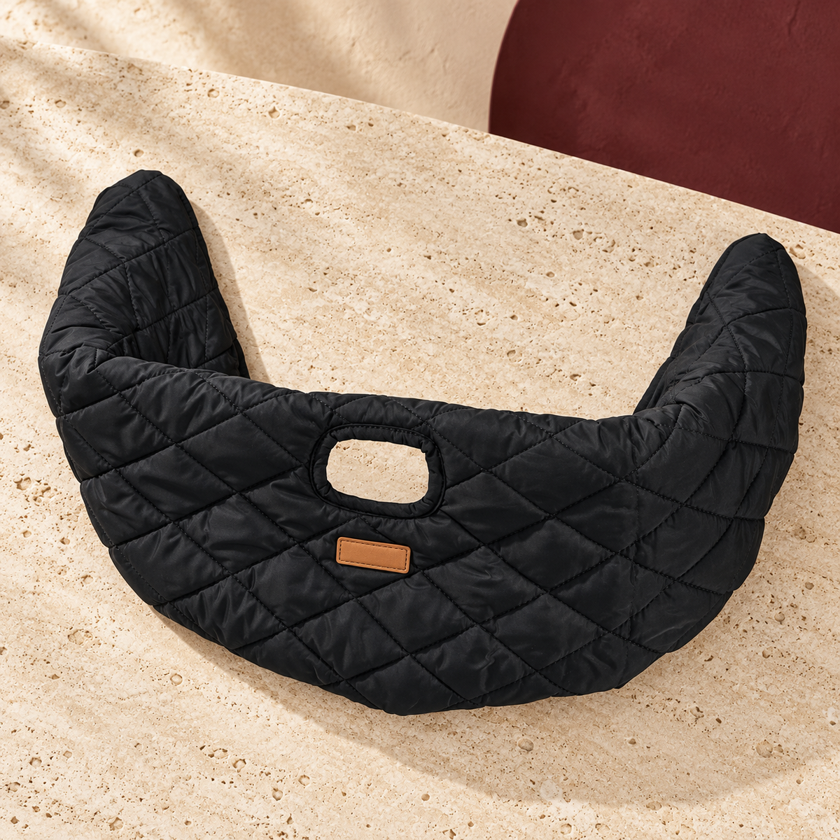 Quilted Dog Stroller Front Wrap — Black product view