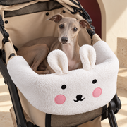 Animal Face Dog Stroller Front Cover — White Rabbit Italian Greyhound lifestyle