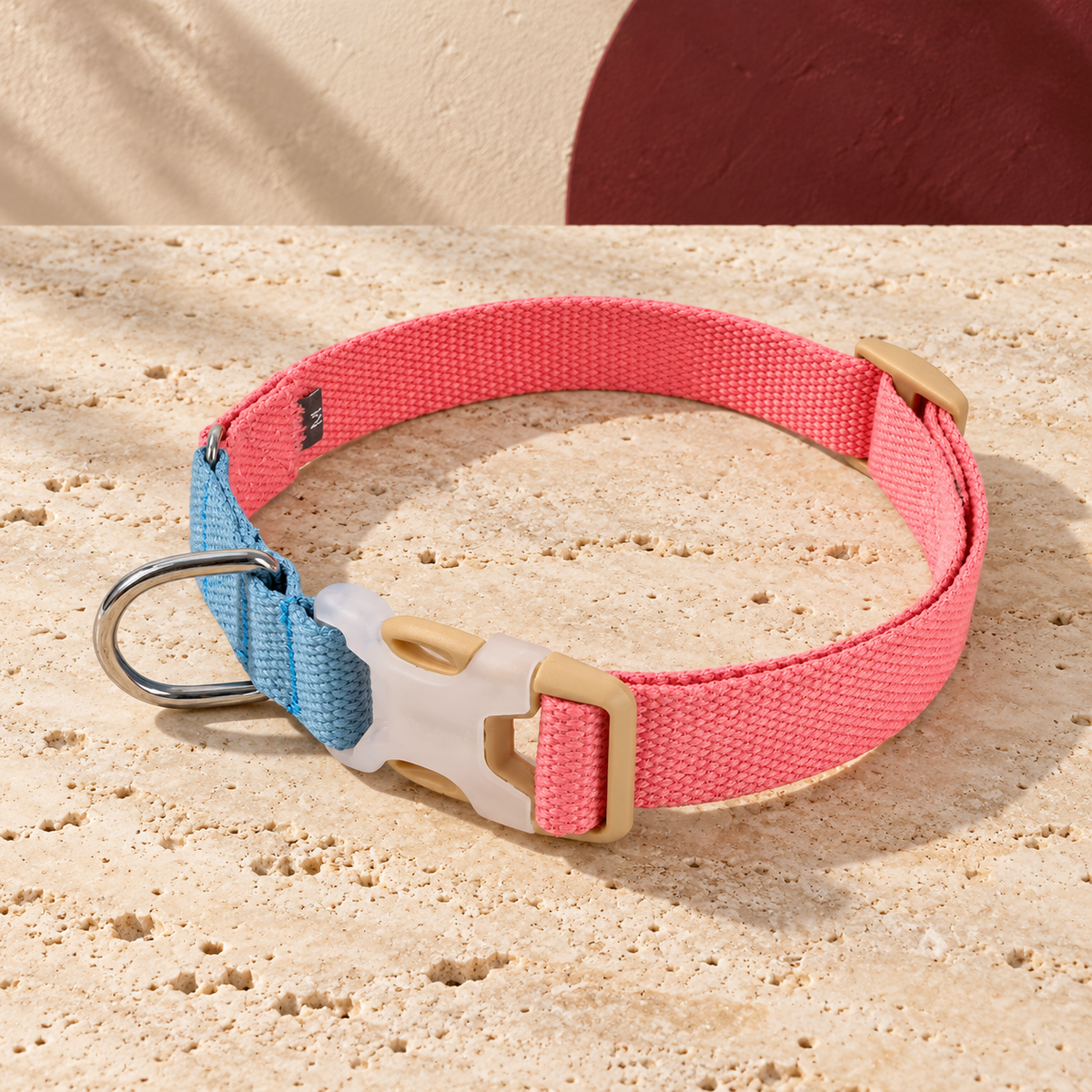 Two Tone Dog Collar — Pink Blue product view