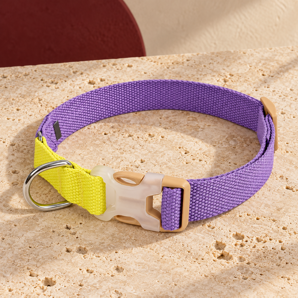 Two Tone Dog Collar — Purple Yellow product view