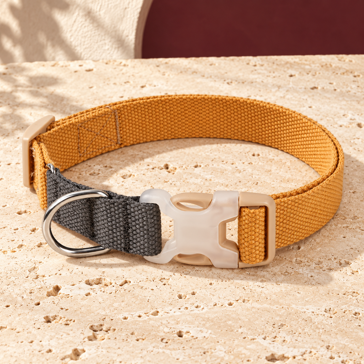 Two Tone Dog Collar — Brown Gray product view
