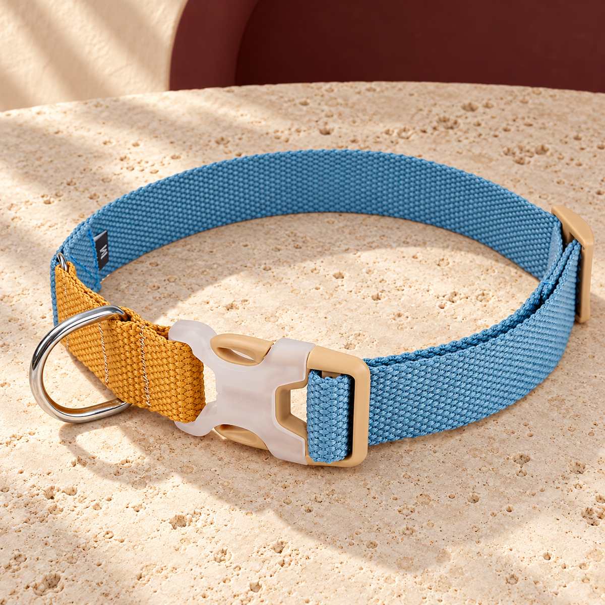 Two Tone Dog Collar — Brown Blue product view