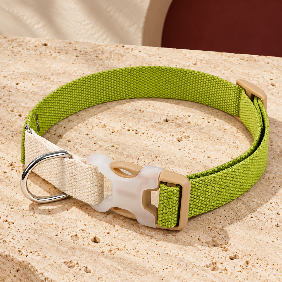 Two Tone Dog Collar — White Green product view