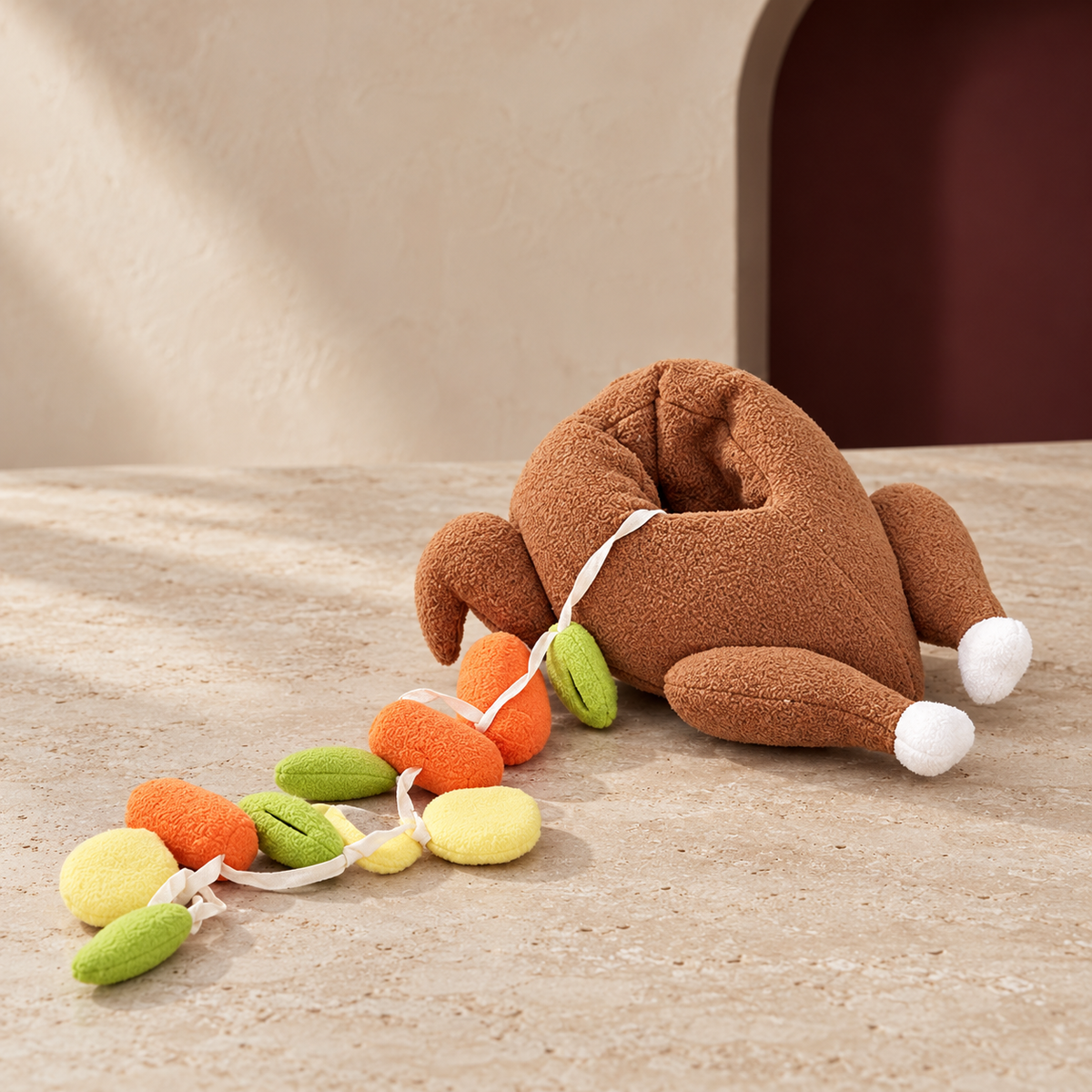 Roast Turkey Snuffle Dog Toy — Brown product view