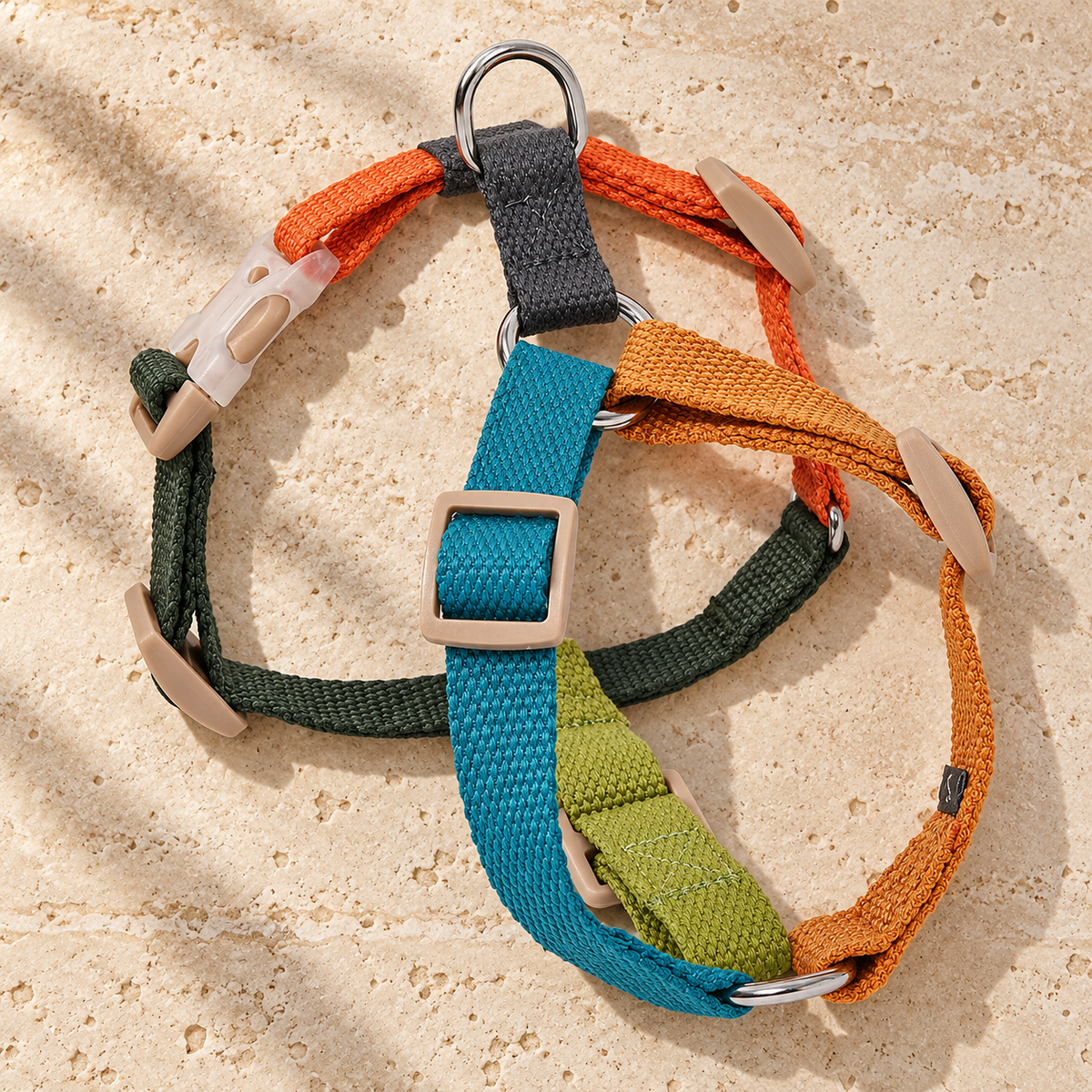 Colourblock H Dog Harness — Orange Blue product view