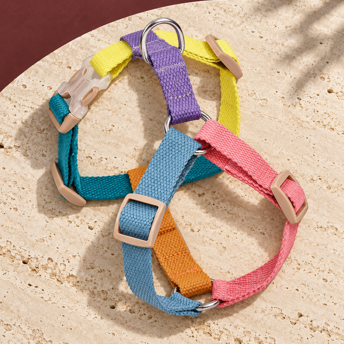 Colourblock H Dog Harness — Pink Blue product view