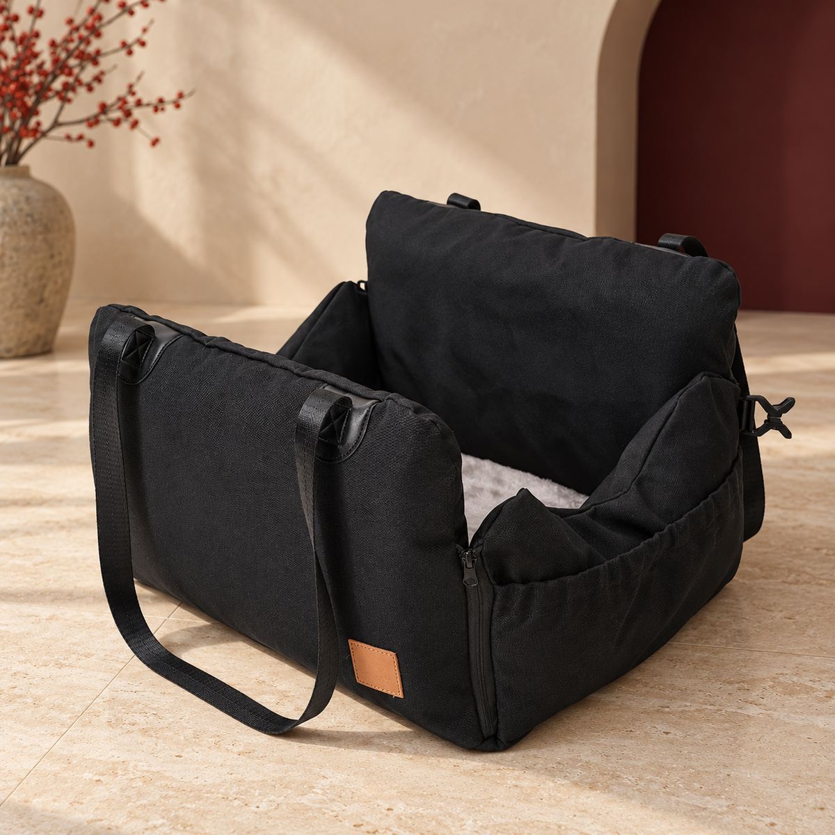Convertible Dog Travel Basket — Black product view