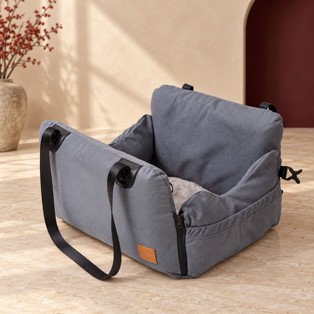 Convertible Dog Travel Basket — Gray product view
