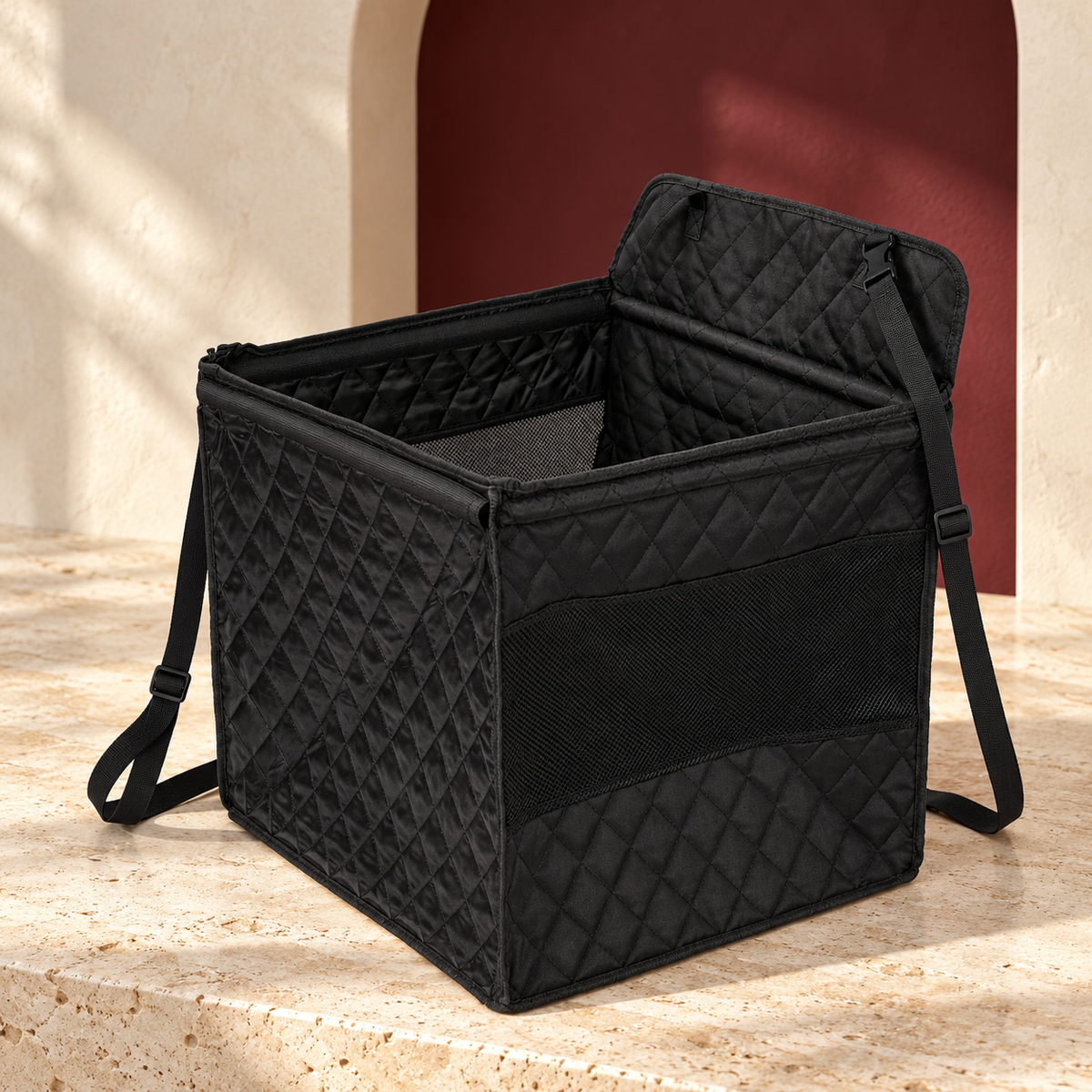 Foldable Dog Car Seat Basket — Black product view
