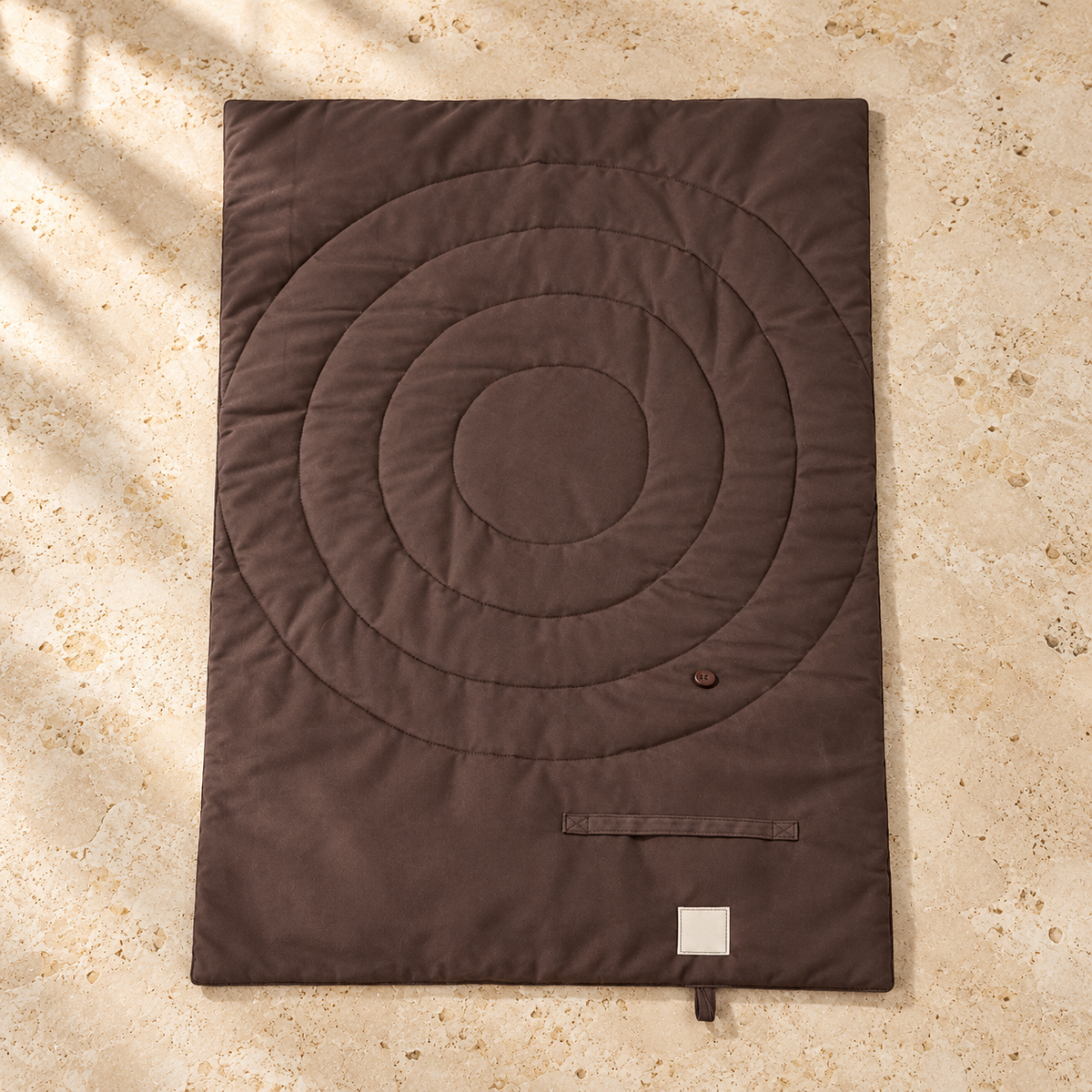 Foldable Quilted Dog Travel Mat — Brown product view