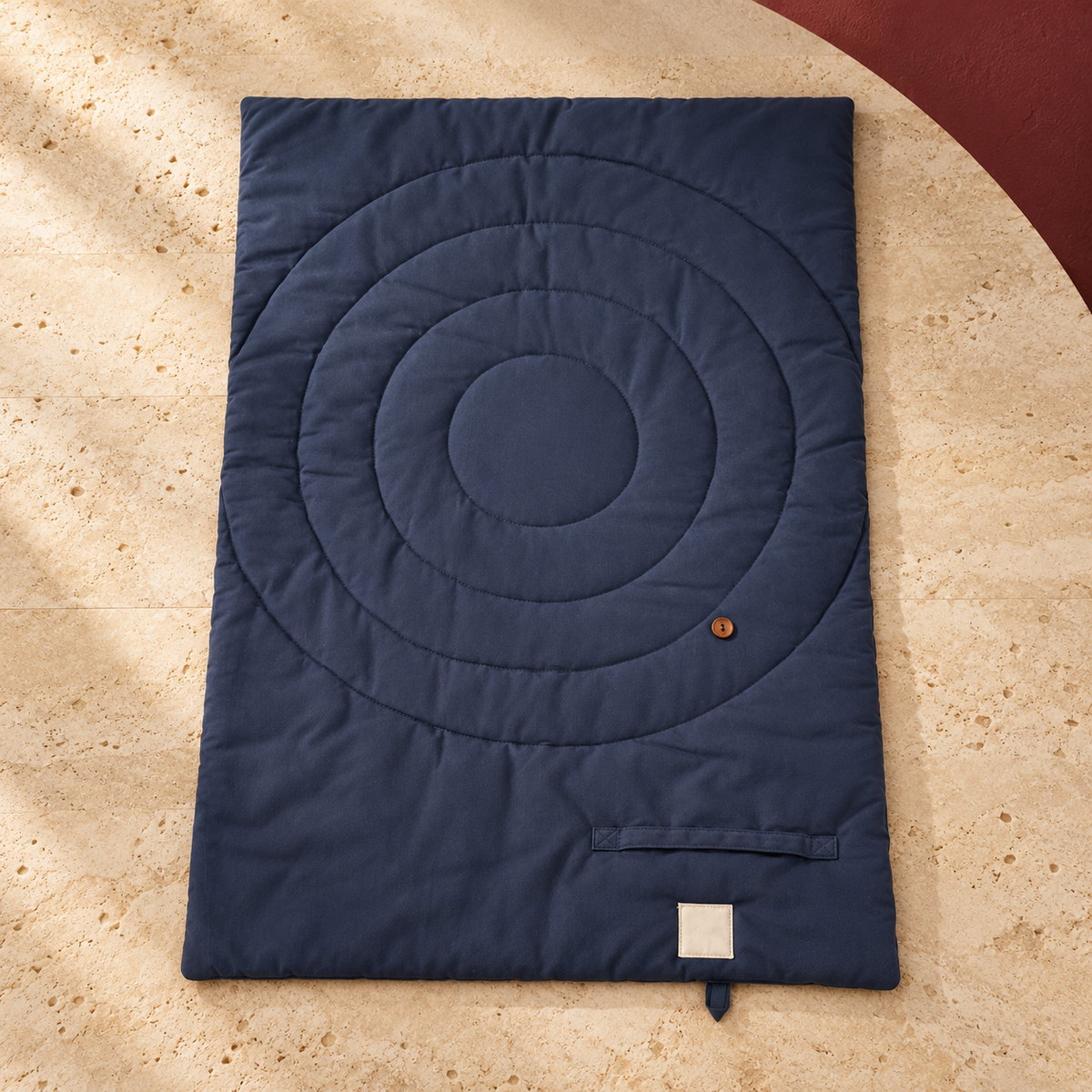 Foldable Quilted Dog Travel Mat — Blue product view